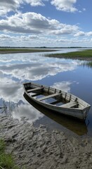 Obraz premium Rowboat on Calm Waters