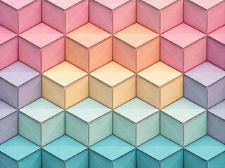 Obraz premium Pastel gradient cube pattern abstract background