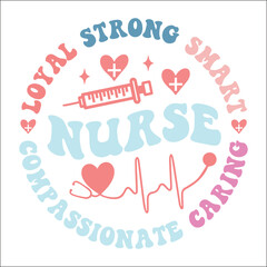 Retro Nurse Valentine EPS Design, Nurse EPS