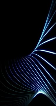 Blue fractals lines moving. 4K Vertical. Loop