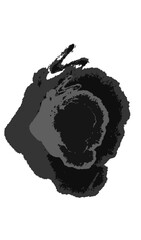 Vector art of black and white ink wash with soft edges isolated on transparent background