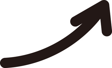 手描き風のシンプルな矢印のアイコン　黒
Simple hand-drawn arrow icon, black
