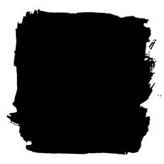 Vector art of black ink splash brush stroke square paint splatter isolated on transparent background