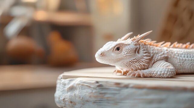 Dragon poised in studio setting, scales gleaming under professional lighting, every detail meticulously captured.