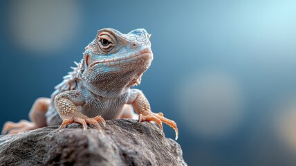 Obraz premium Lizard against an isolated background, showcasing its detailed scales and sleek body in a simple, uncluttered environment.