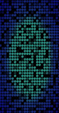 Grid with AT symbol flashing in screen. Loop. 4K Vertical