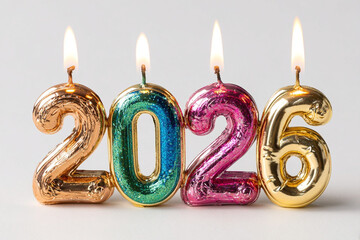 Celebrate with glowing 2026 birthday candles, sparking festive new year joy and milestone moments.