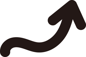手描き風のシンプルな矢印のアイコン　黒
Simple hand-drawn arrow icon, black

