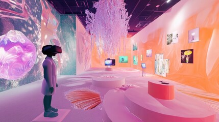Interactive exhibition space filled with vibrant displays.