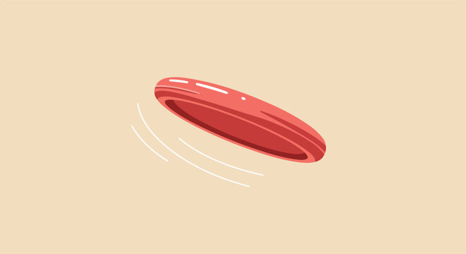 Flying disc against a light background, three white motion lines are around it