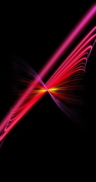 Fractal red lines moving. 4K Vertical. Loop