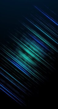 Background of blue shining lines. 4K Vertical