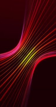 Rounded red lines moving. Loop. 4K Vertical