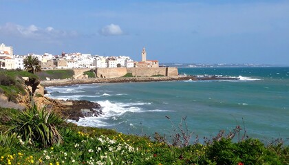 Fototapeta premium Coastal town with a fortress