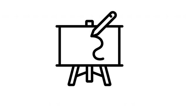 Animated a pencil rests on an easel poised for creativity. video