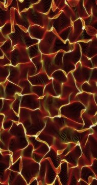 Yellow fractal field waving. 4K Vertical