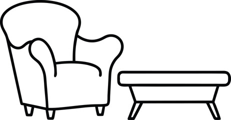 black and white armchair