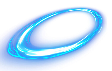 Neon Light Circle Loop Effect in Blue Color