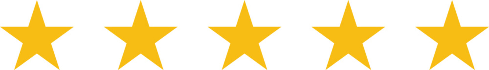 five stars customer product review icon. 
