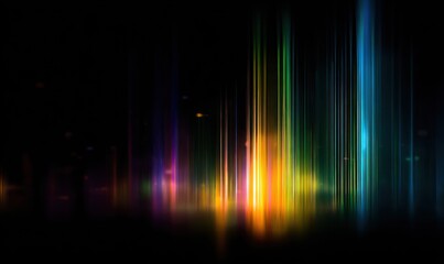 Abstract vibrant light streaks on a dark background