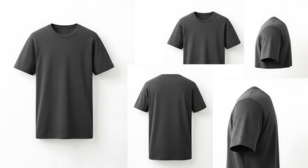 Dark grey heather tshirt for men, isolated on white background