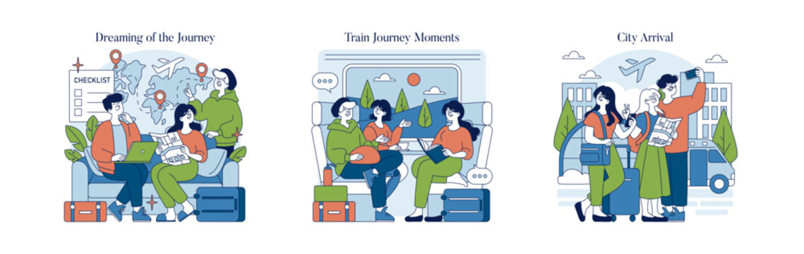 Vector Illustration of Travel and Journey Concept