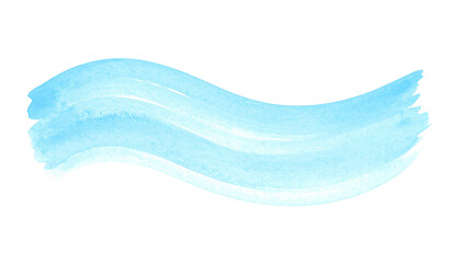 Watercolour brush stroke in pastel blue, soft edges, isolated on transparent background