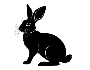 Obraz premium Black silhouette of a rabbit