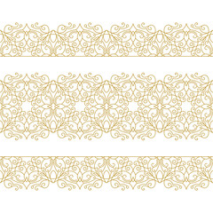 Vector frame for design template. Golden floral borders. Ornate decor for save the date, birthday, greeting card, wedding invitation, leaflet, poster, certificate, thank you message.