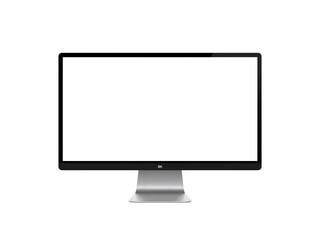 Sleek modern computer monitor with an isolated transparent surrounding space for flexible design