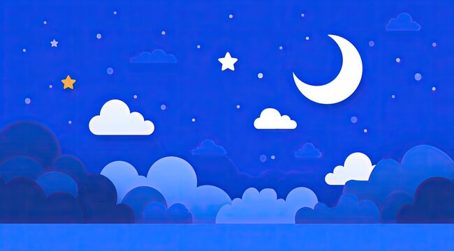 Night sky with clouds and moon