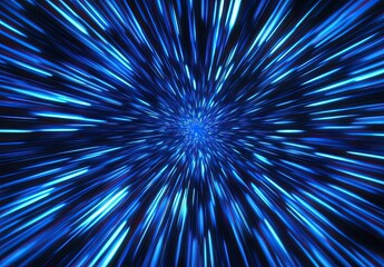 Blue and black background, speed lines, speed effect, motion blur