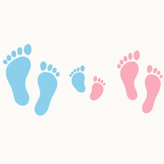 baby foot prints on white