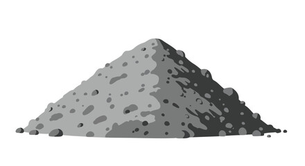 Gray heap A pile of rocks, sediment, dirt and rubble on a white background