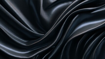 Fototapeta premium Close Up Of Draped Black Fabric With Texture