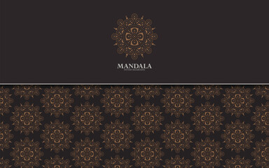 Elegant Ornate Mandala Flower Pattern with Dark Background Decoration Art