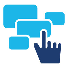 Interface Icon In Blue Monochrome Flat Design, Vector Illustration