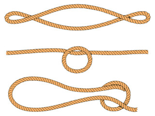 Rope Border Lasso vector illustration Rope silhouette