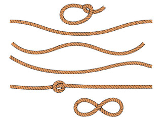 Rope Border Lasso vector illustration Rope silhouette