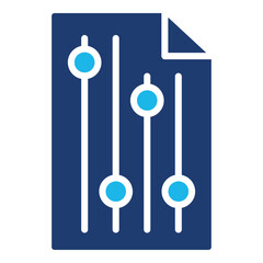 Adjust Icon In Blue Monochrome Flat Design, Vector Illustration