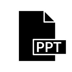 Power point ppt file folder icon vector filled black