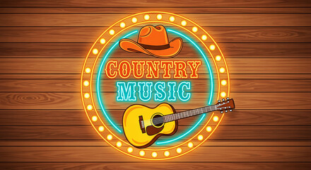 Country Music Festival Neon Sign