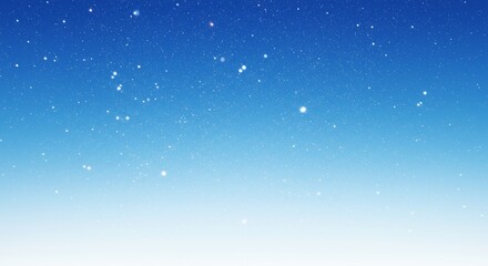 きらめく雪景色 青い空に舞う白い粒 穏やかな冬景色. AI Generated