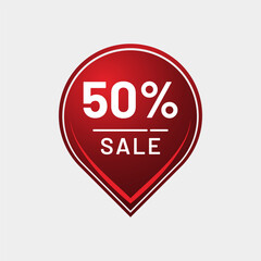50% Sale Icon – Eye-Catching Half Price Vector for Mega Promotions