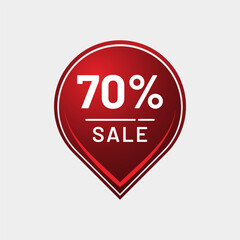70% Off Icon – Red Hot Discount Label for Limited-Time Offers