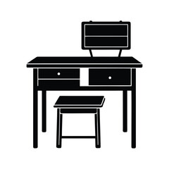 Teachers desk on white background