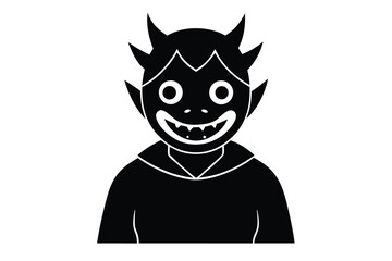 kid with monster mask vector icon