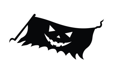 torn halloween flag vector icon