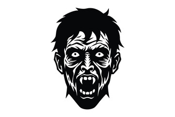 zombie face vector icon