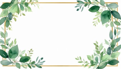 Elegant watercolor leaves border for invitations, cards, and event announcements